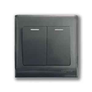 2 gang 1 way Switch Gray