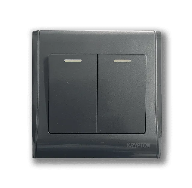 2 gang 1 way Switch Gray