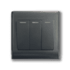 Krypton 3 gang 1 way Switch Gray