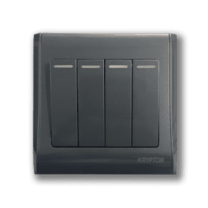 Krypton 4 gang 1 way Switch - Gray