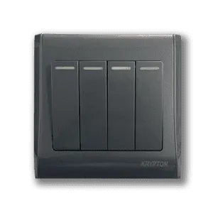Krypton 4 gang 1 way Switch - Gray