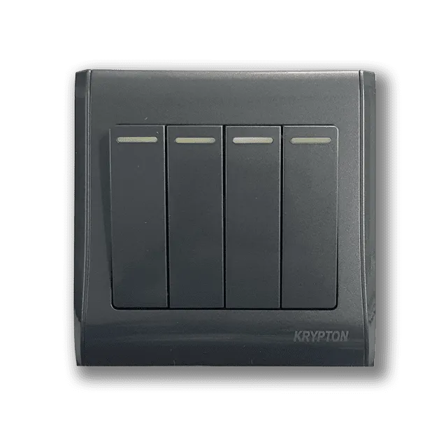 Krypton 4 gang 1 way Switch - Gray