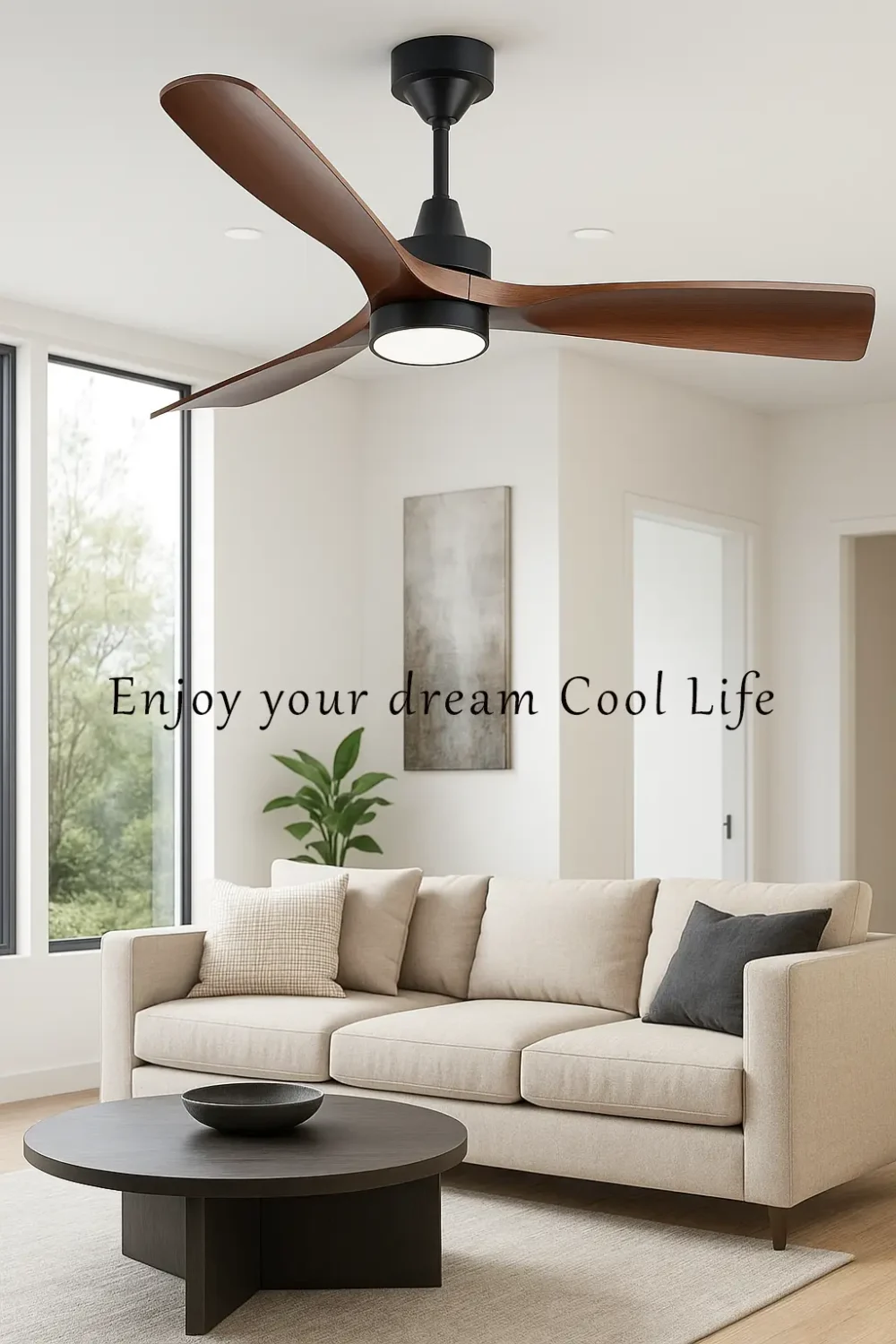 Wood Color Ceiling Fan 56 inch Dark
