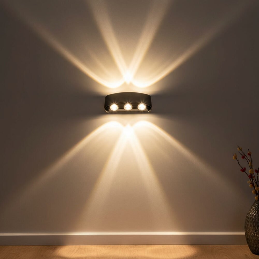 Akra 3W Double Side Triple Head Wall Light