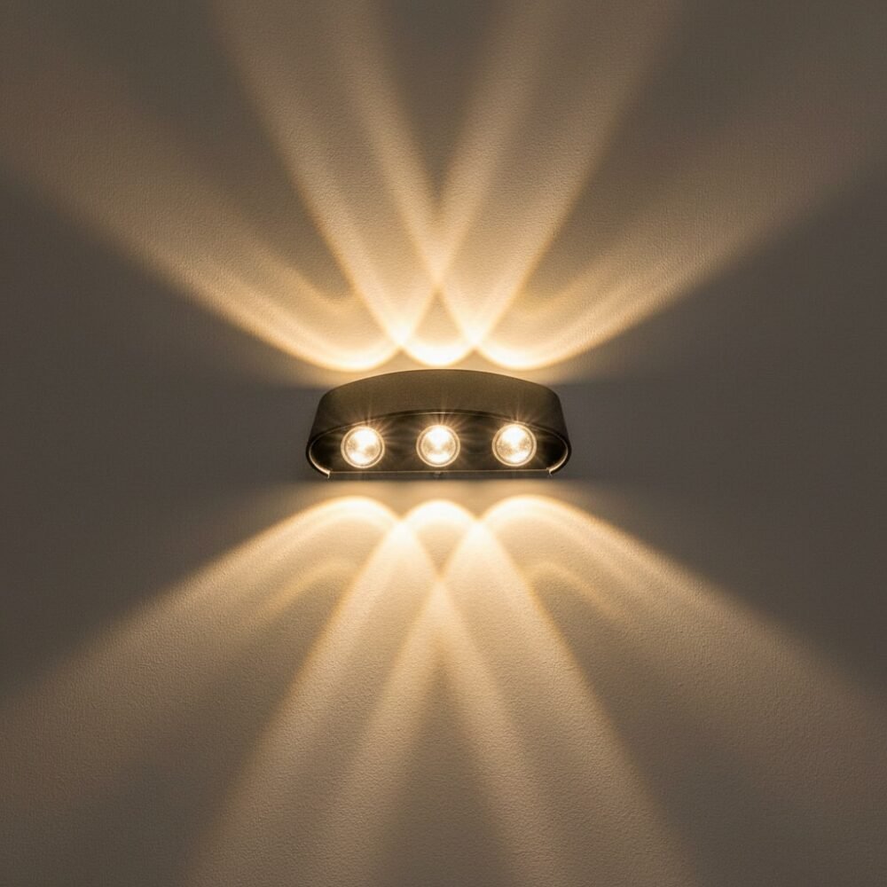 Akra 3W Double Side Triple Head Wall Light