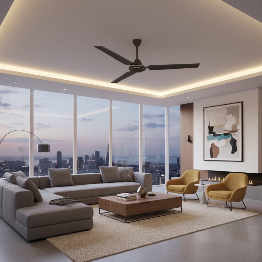 Kelani Brown Ceiling Fan Living Room